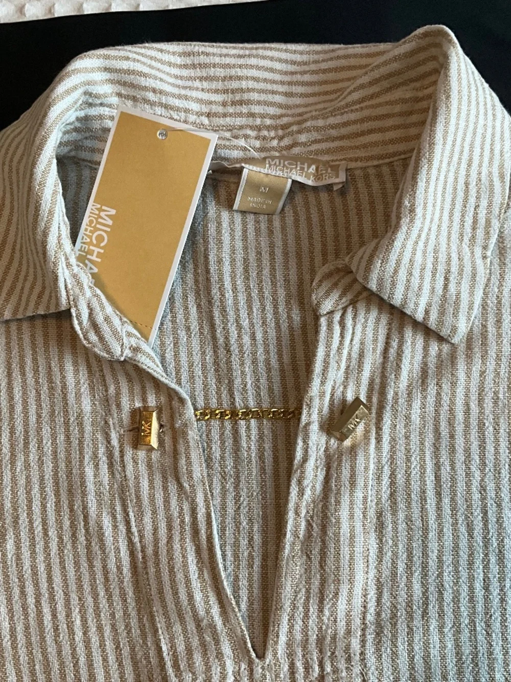 Michael Kors Long Sleeve Linen Top